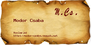 Modor Csaba névjegykártya