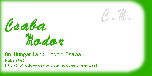 csaba modor business card
